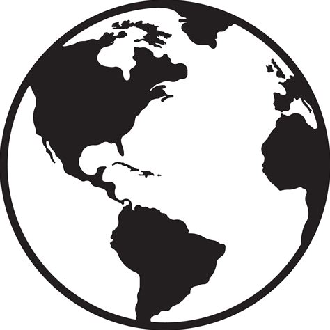 clip art globe black and white|More.